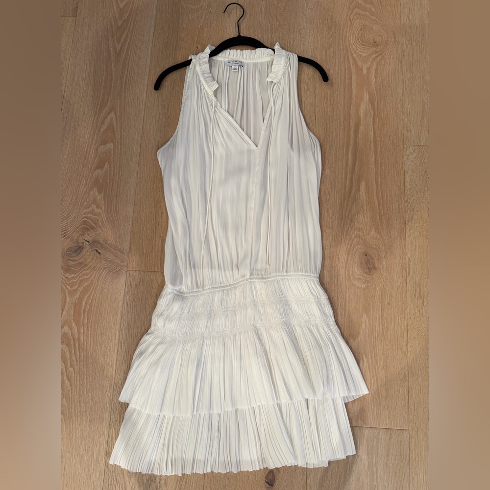 Current Air White Pleated Sleeveless Mini Dress -Medium
